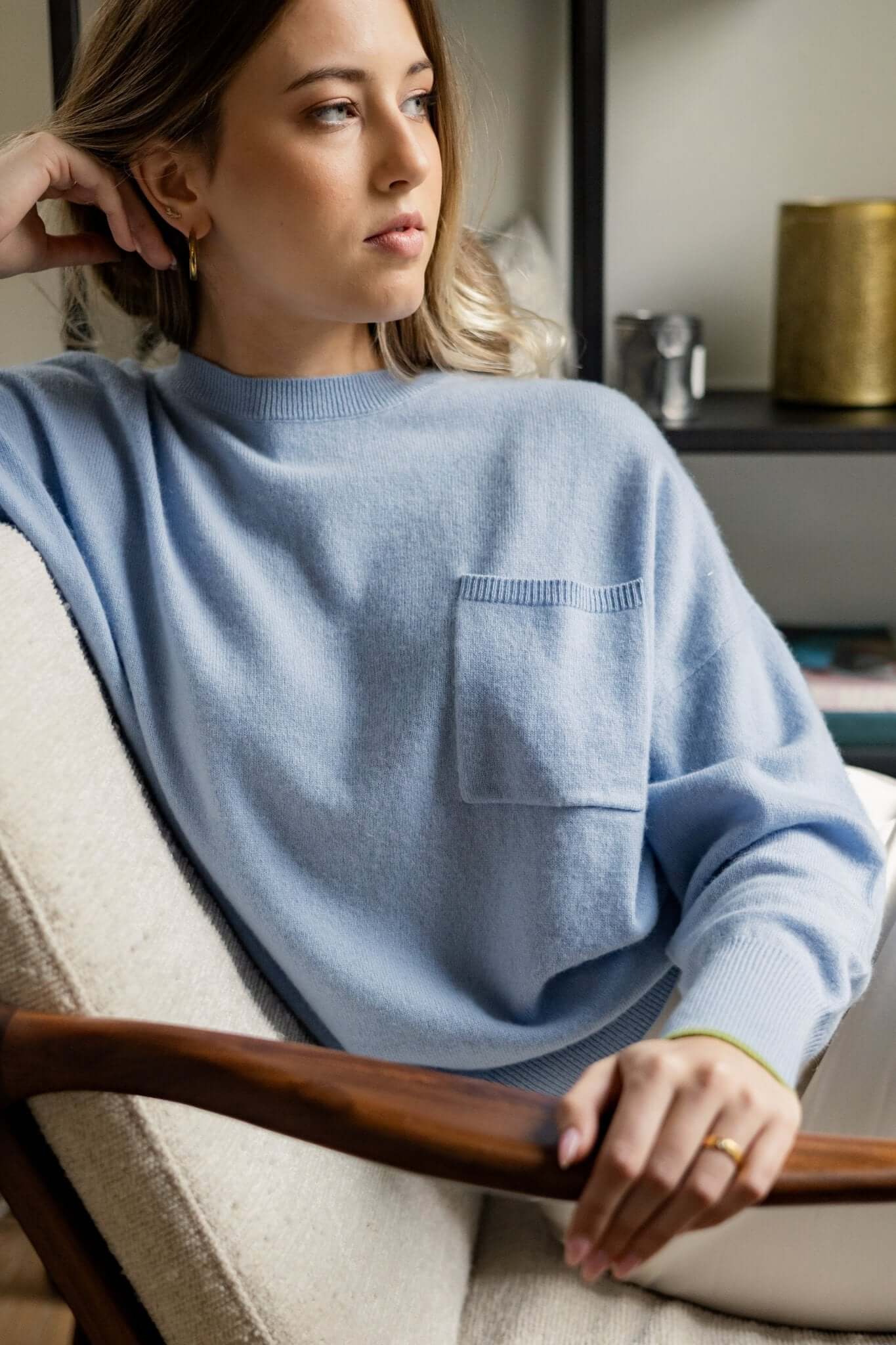 Maison LointaineBilly Sweater - Blue 100% pure cashmere