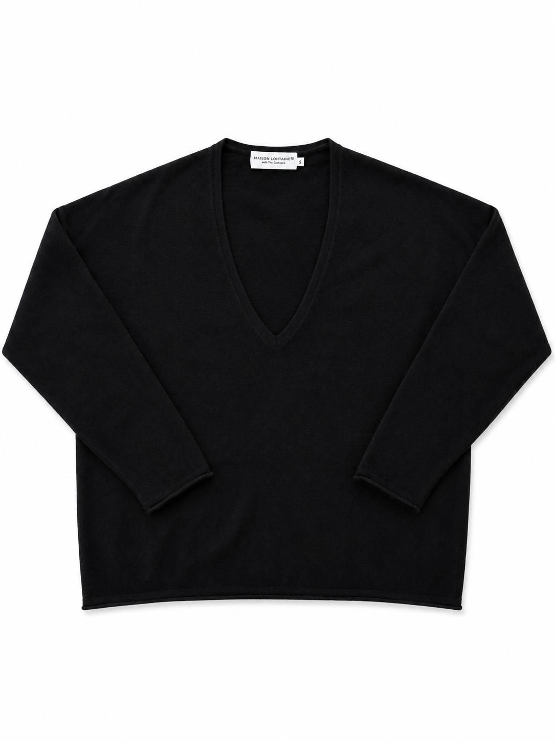 Deep V-Neck Sweater Blissful Basic - Petite - Pure Prestige Cashmere