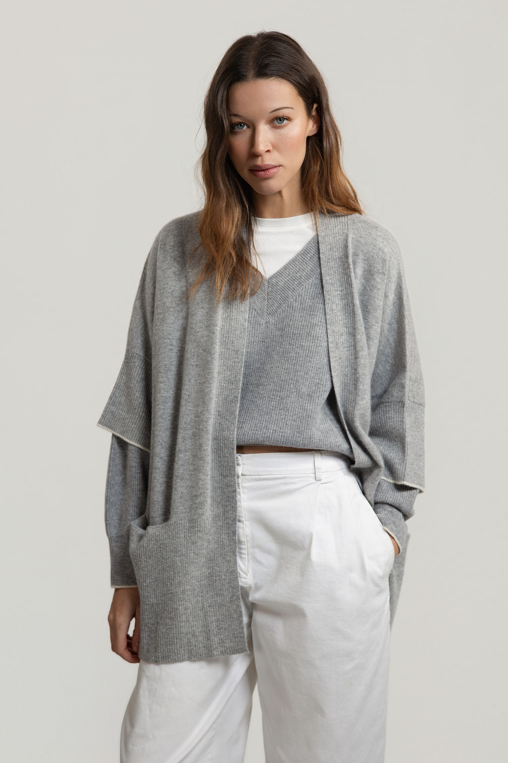 Core Comfort Gilet- Cardigan - Maison Lointaine  - 100% Sustainable Cashmere