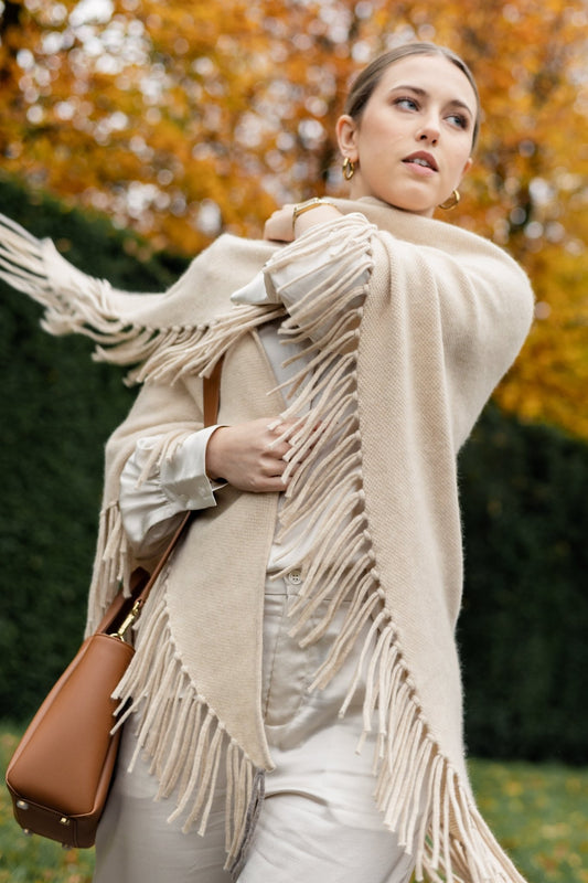 Maison LointaineClaire Shawl - Agate Beige 100% pure cashmere